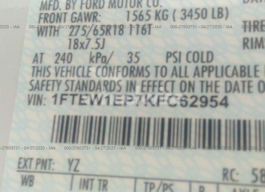 Photo 9 of 2019 Ford F-150 XLT (VIN 1FTEW1EP7KFC62954)