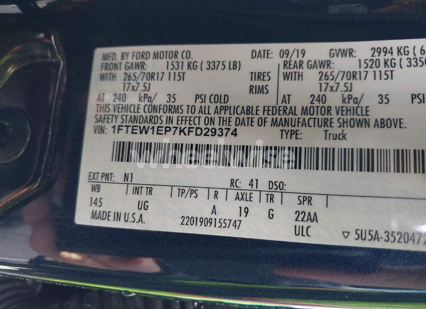 Photo 9 of 2019 Ford F-150 XLT (VIN 1FTEW1EP7KFD29374)