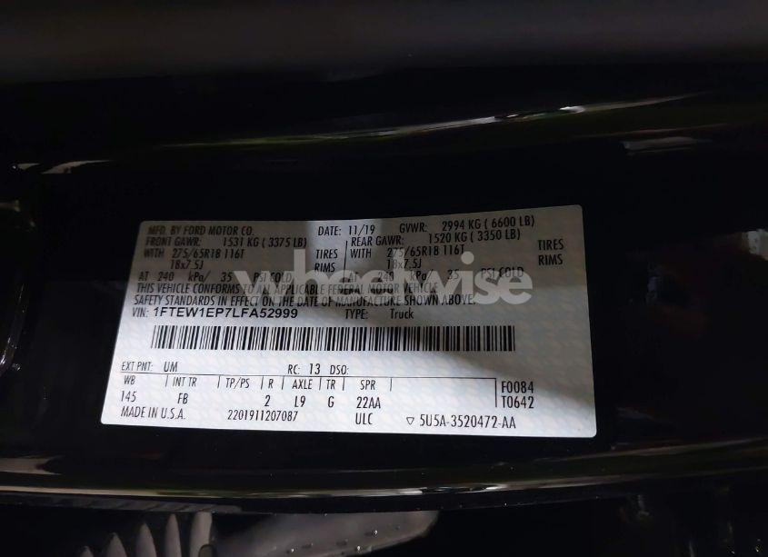 Photo 9 of 2020 Ford F-150 XLT (VIN 1FTEW1EP7LFA52999)