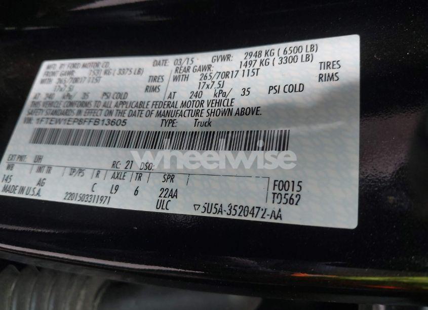 Photo 9 of 2015 Ford F-150 XL (VIN 1FTEW1EP8FFB13605)