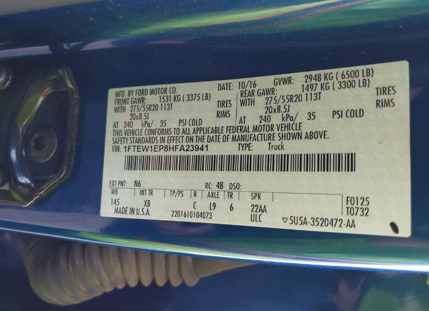 Photo 9 of 2017 Ford F-150 XLT (VIN 1FTEW1EP8HFA23941)