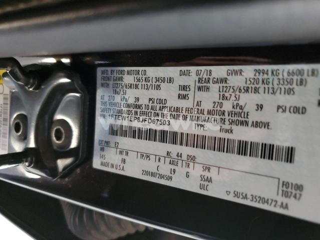 Photo 12 of 2018 FORD F150 SUPERCREW (VIN 1FTEW1EP8JFD67503)