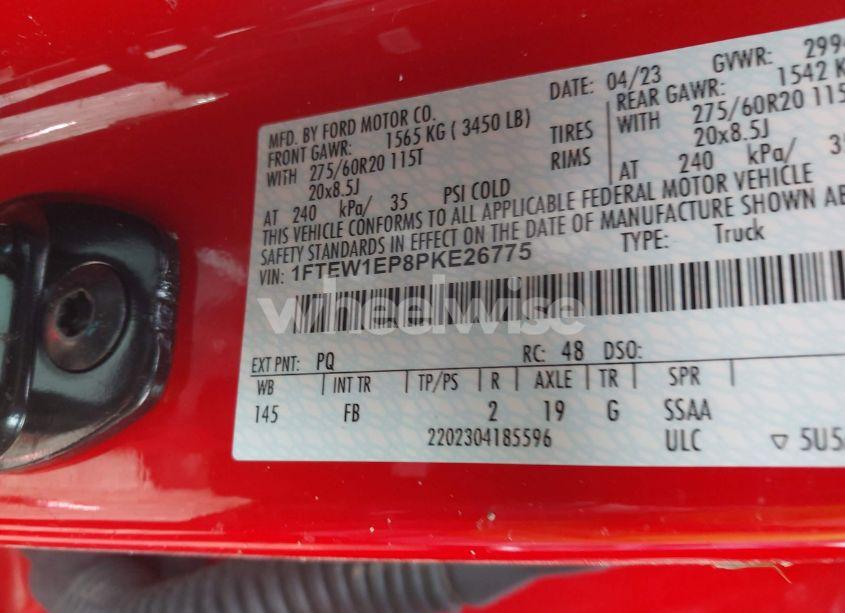 Photo 9 of 2023 Ford F-150 XLT (VIN 1FTEW1EP8PKE26775)