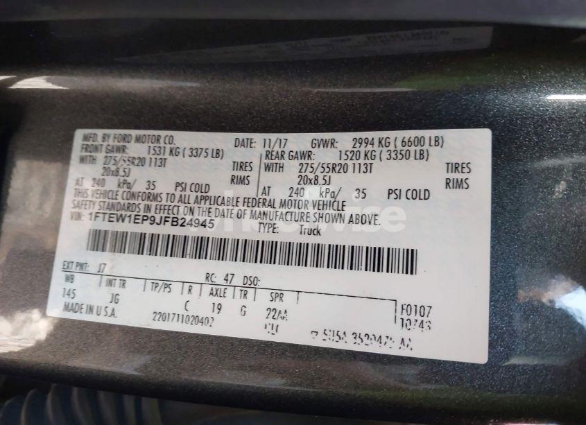 Photo 9 of 2018 Ford F-150 XL (VIN 1FTEW1EP9JFB24945)