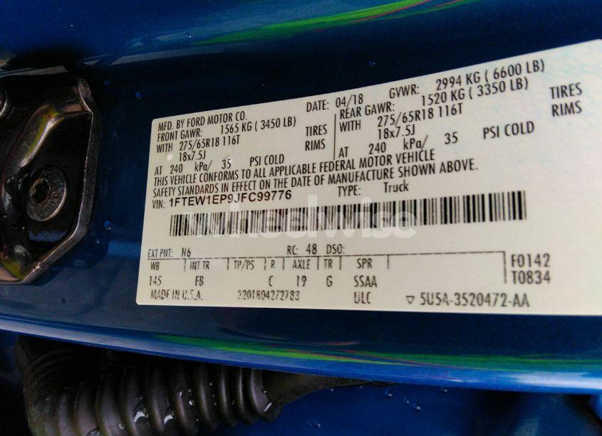 Photo 9 of 2018 Ford F-150 XLT (VIN 1FTEW1EP9JFC99776)