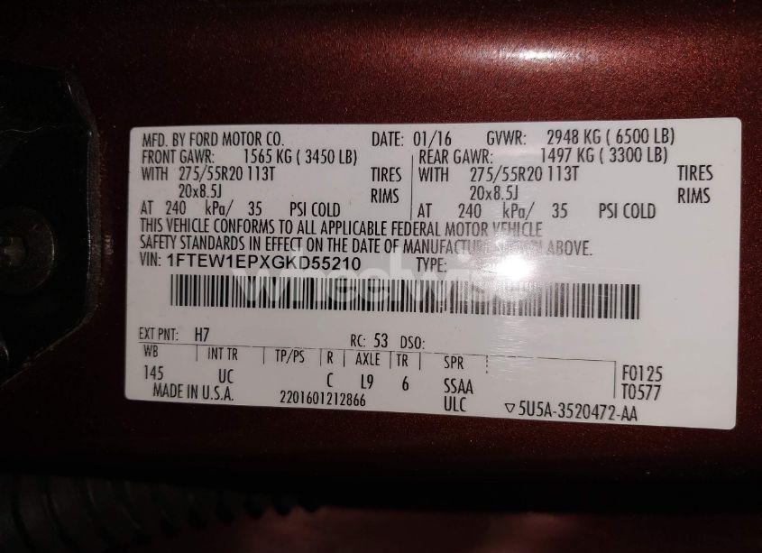 Photo 9 of 2016 Ford F-150 XLT (VIN 1FTEW1EPXGKD55210)