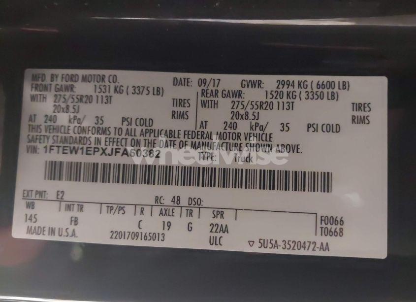 Photo 9 of 2018 Ford F-150 XLT (VIN 1FTEW1EPXJFA60382)