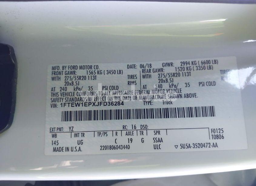 Photo 9 of 2018 Ford F-150 XLT (VIN 1FTEW1EPXJFD36284)