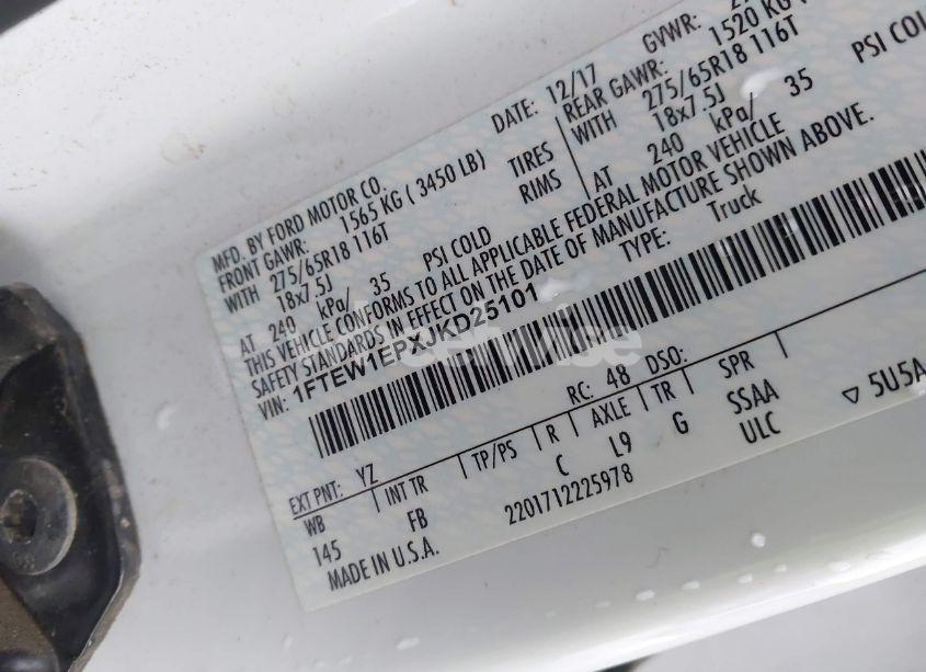 Photo 9 of 2018 Ford F-150 XLT (VIN 1FTEW1EPXJKD25101)