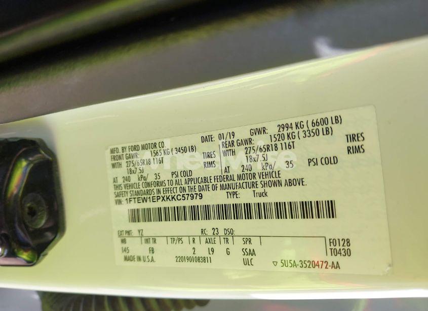 Photo 9 of 2019 Ford F-150 XLT (VIN 1FTEW1EPXKKC57979)