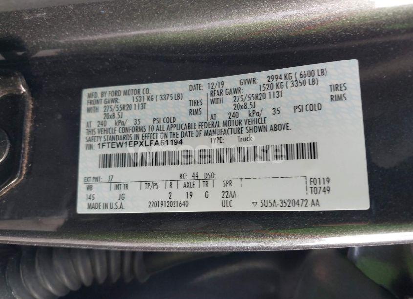 Photo 9 of 2020 Ford F-150 XL (VIN 1FTEW1EPXLFA61194)