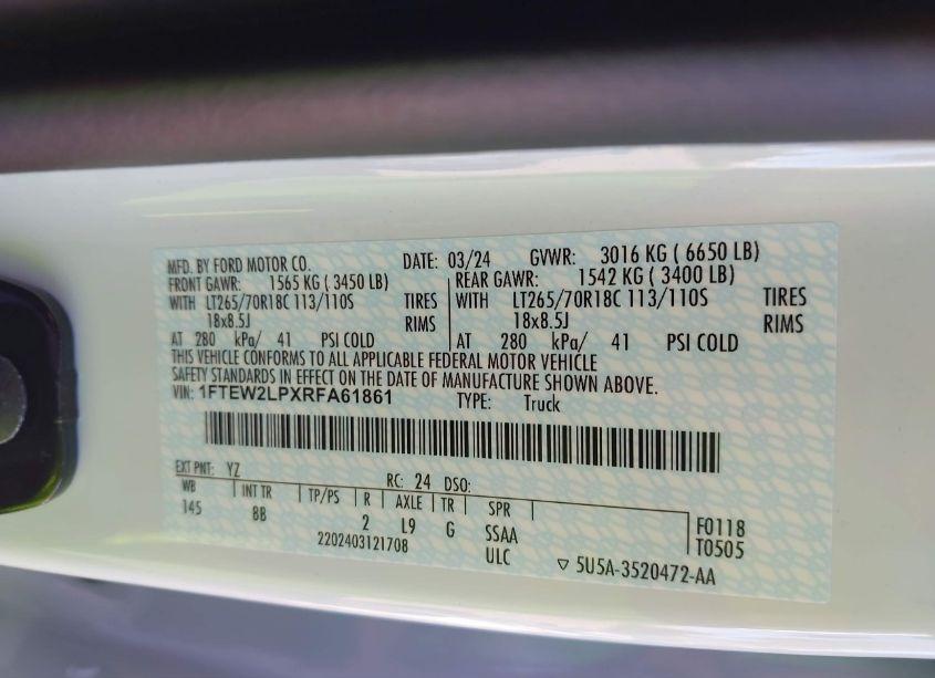 Photo 9 of 2024 Ford F-150 STX (VIN 1FTEW2LPXRFA61861)