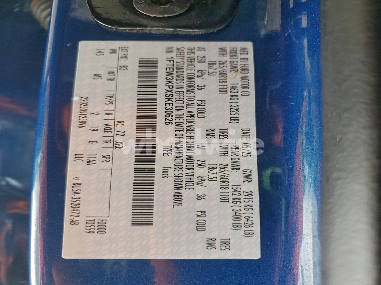 Photo 12 of 2025 FORD F150 XLT (VIN 1FTEW3KPXSKE30626)