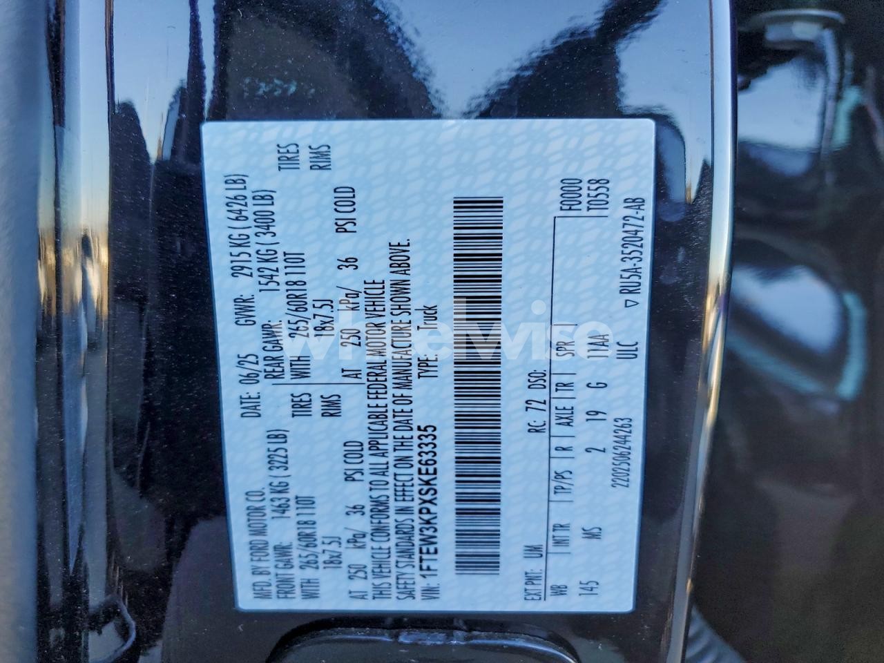 Photo 12 of 2025 FORD F150 XLT (VIN 1FTEW3KPXSKE63335)