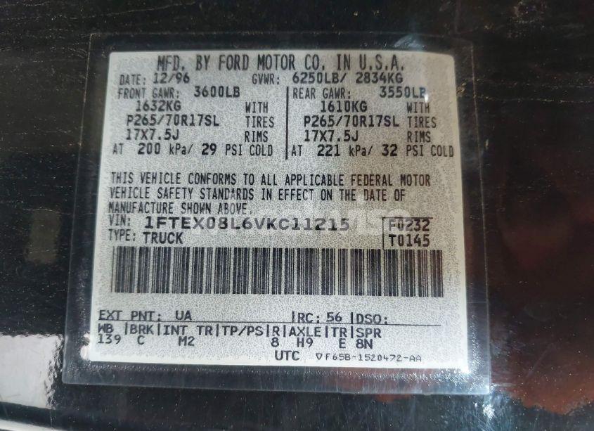 Photo 9 of 1997 Ford F-150 LARIAT/XL/XLT (VIN 1FTEX08L6VKC11215)