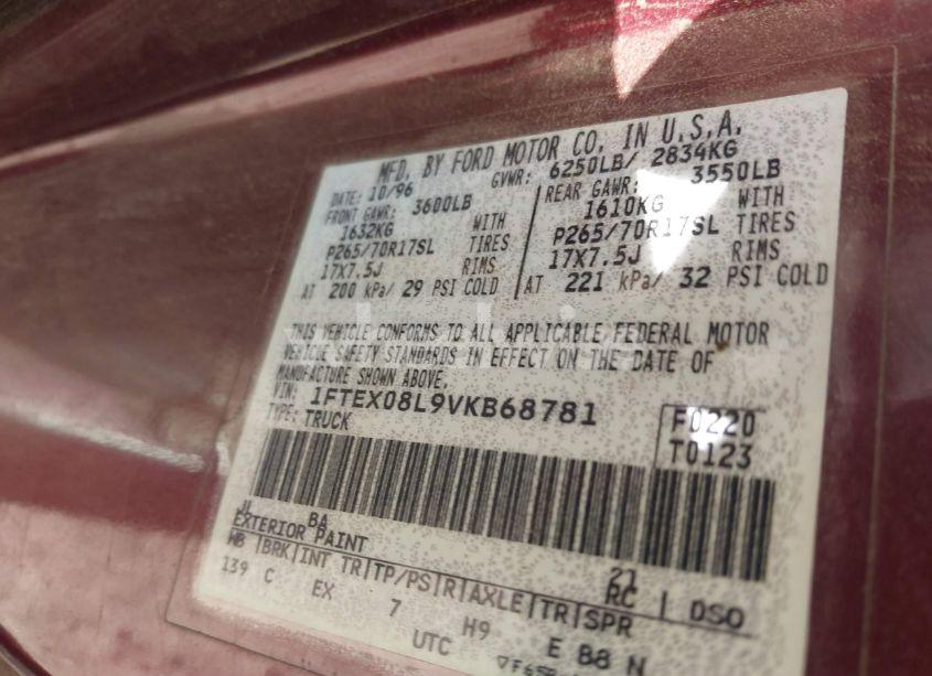 Photo 9 of 1997 Ford F-150 LARIAT/XL/XLT (VIN 1FTEX08L9VKB68781)