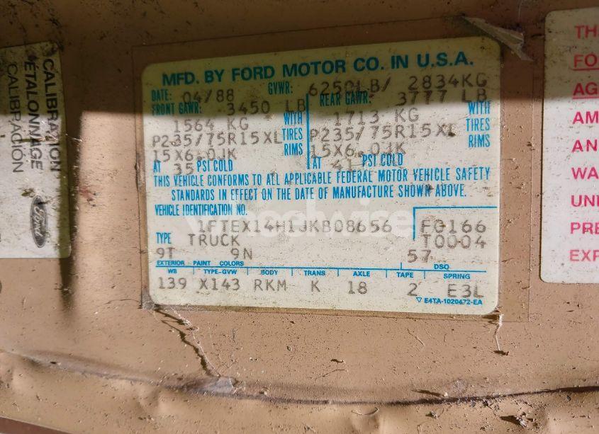 Photo 9 of 1988 Ford F150 (VIN 1FTEX14H1JKB08656)