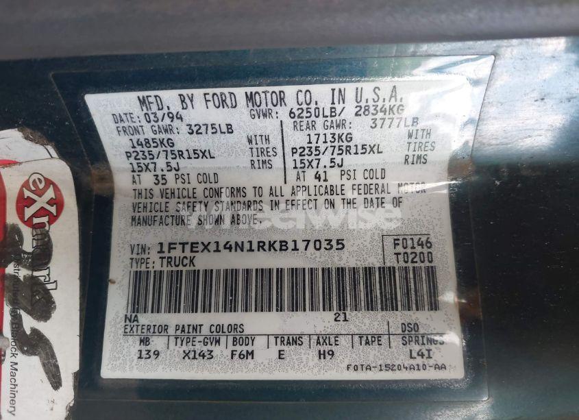 Photo 9 of 1994 Ford F150 N/A (VIN 1FTEX14N1RKB17035)