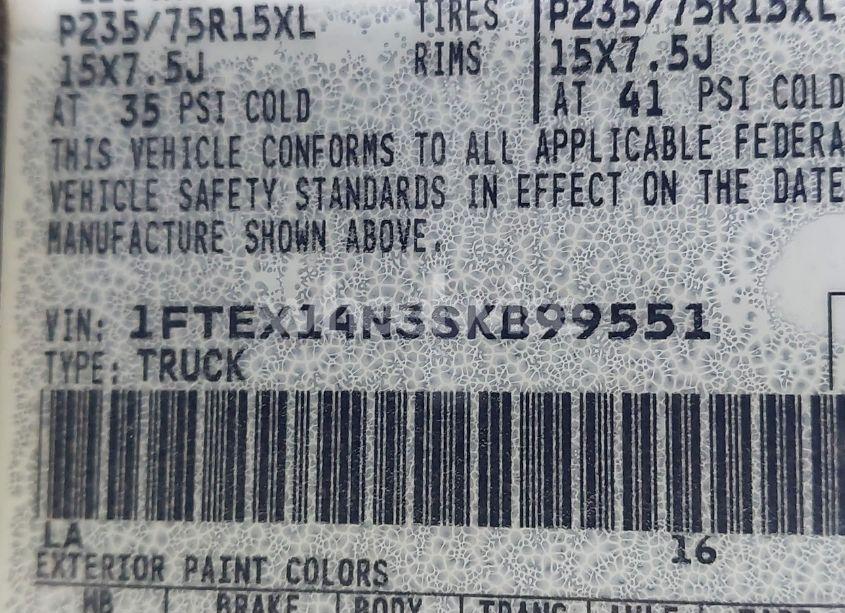 Photo 9 of 1995 Ford F150 N/A (VIN 1FTEX14N3SKB99551)