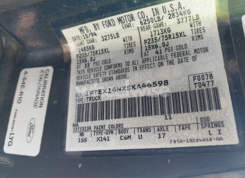 Photo 9 of 1995 Ford F150 (VIN 1FTEX14NXSKA46598)