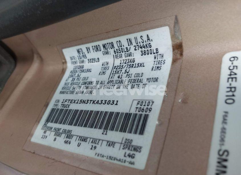 Photo 9 of 1996 Ford F150 (VIN 1FTEX15N3TKA33031)