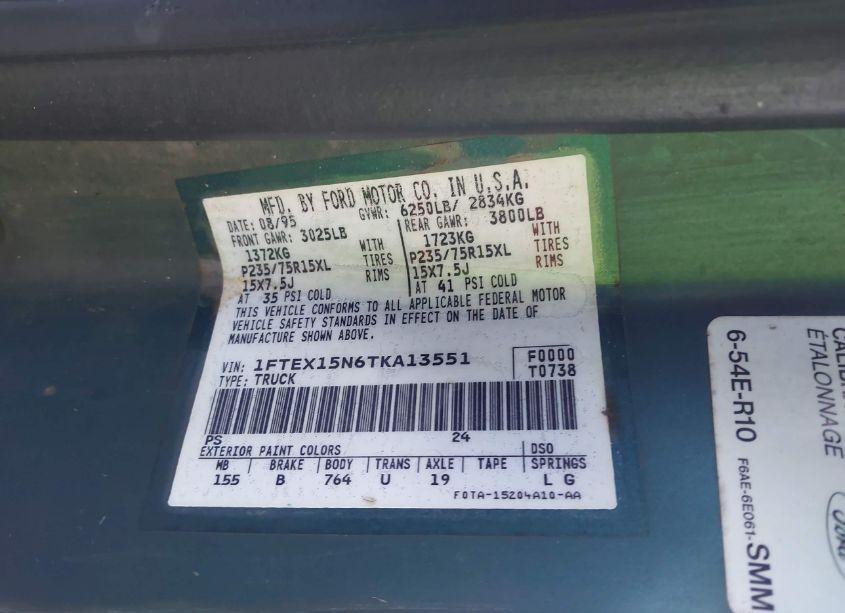 Photo 9 of 1996 Ford F150 (VIN 1FTEX15N6TKA13551)