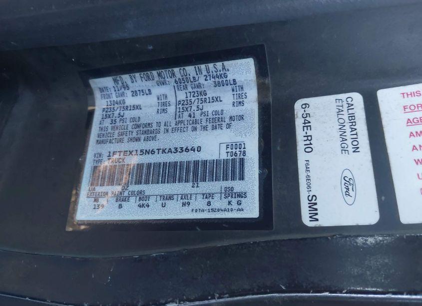 Photo 9 of 1996 Ford F150 (VIN 1FTEX15N6TKA33640)