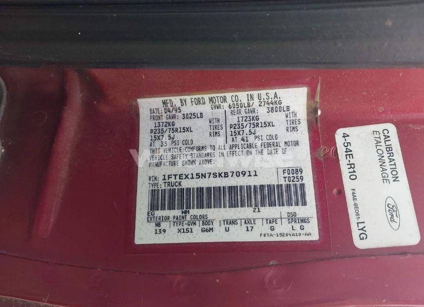 Photo 9 of 1995 Ford F150 (VIN 1FTEX15N7SKB70911)