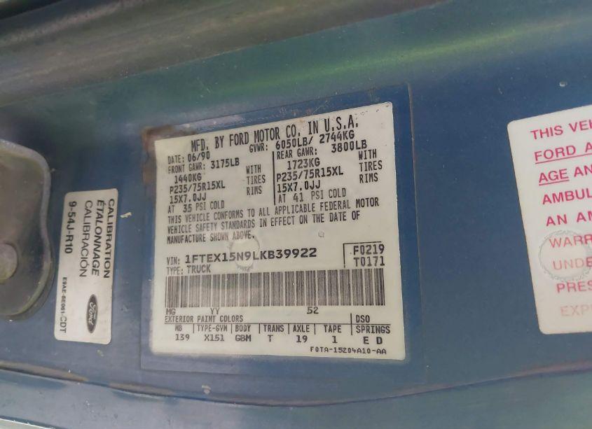 Photo 9 of 1990 Ford F150 N/A (VIN 1FTEX15N9LKB39922)