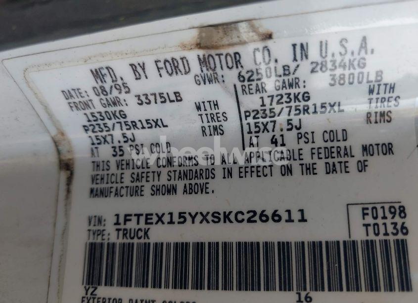 Photo 9 of 1995 Ford F150 (VIN 1FTEX15YXSKC26611)