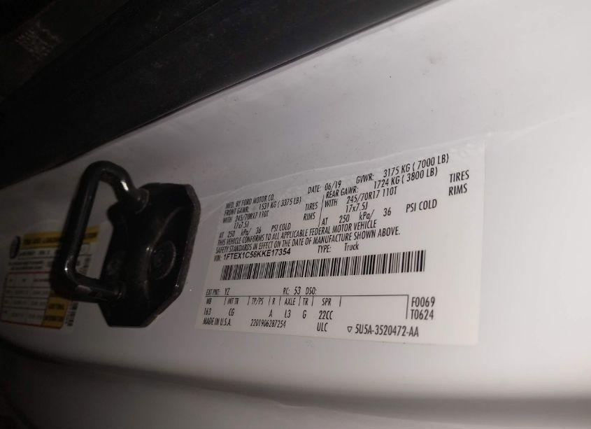 Photo 9 of 2019 Ford F-150 XL (VIN 1FTEX1C56KKE17354)