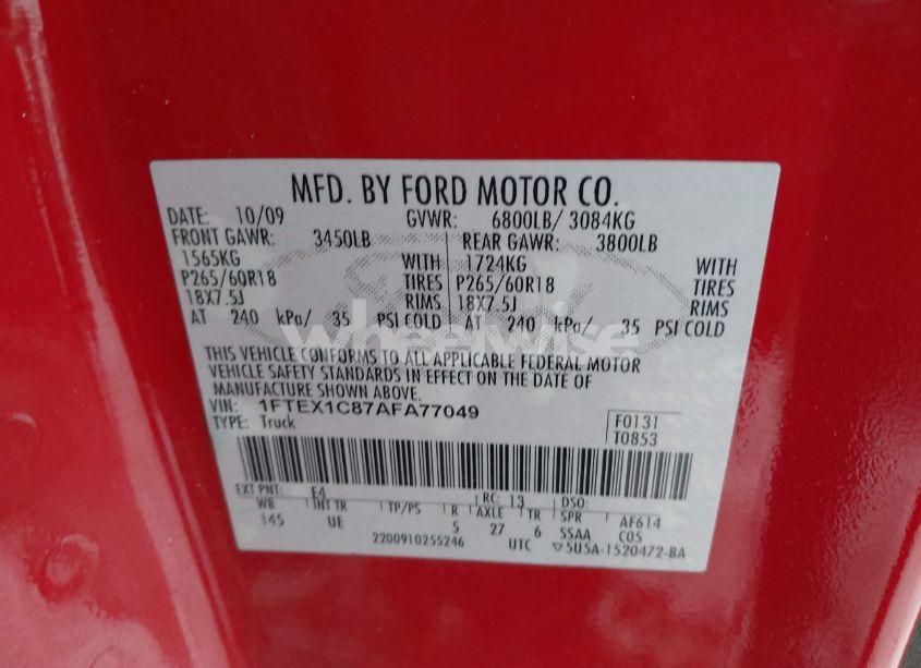 Photo 9 of 2010 Ford F-150 STX (VIN 1FTEX1C87AFA77049)