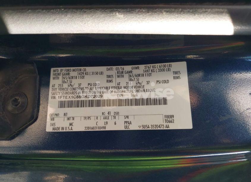 Photo 9 of 2016 Ford F-150 XLT (VIN 1FTEX1C88GKD72029)