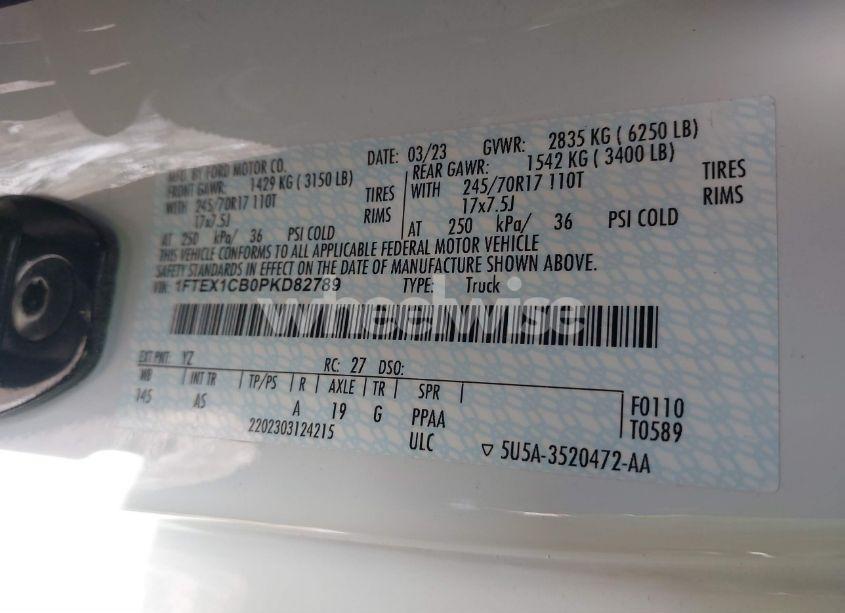 Photo 9 of 2023 Ford F-150 XL (VIN 1FTEX1CB0PKD82789)