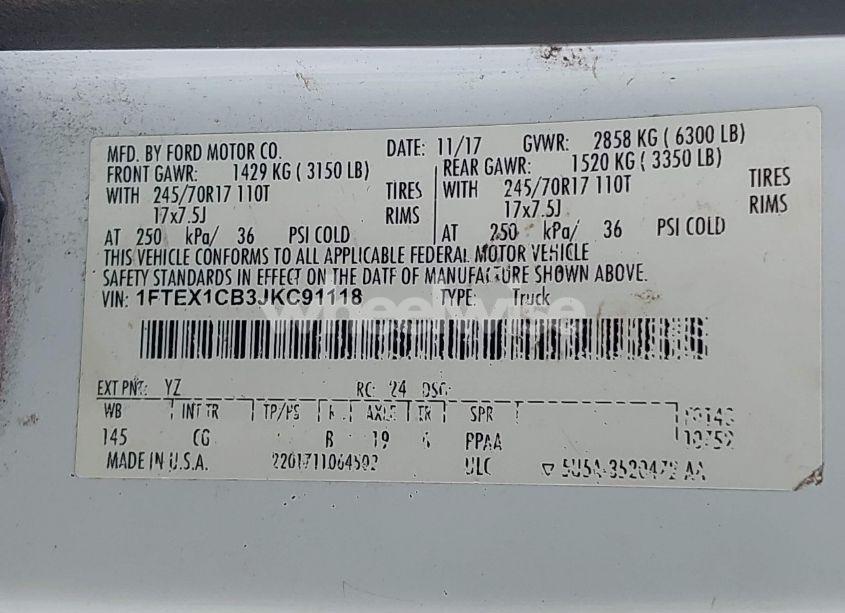 Photo 9 of 2018 Ford F-150 XL (VIN 1FTEX1CB3JKC91118)