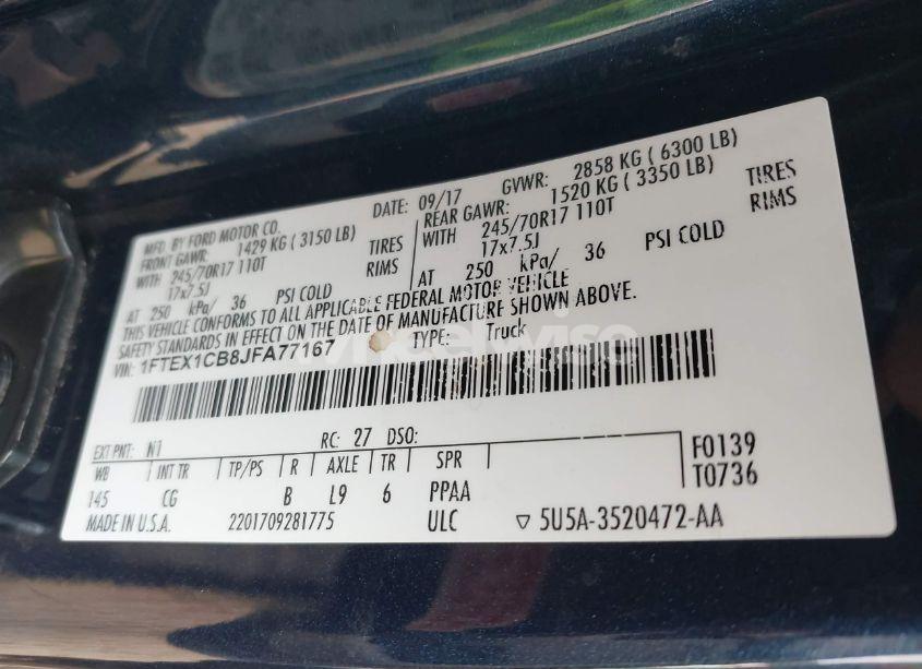 Photo 9 of 2018 Ford F-150 XL (VIN 1FTEX1CB8JFA77167)