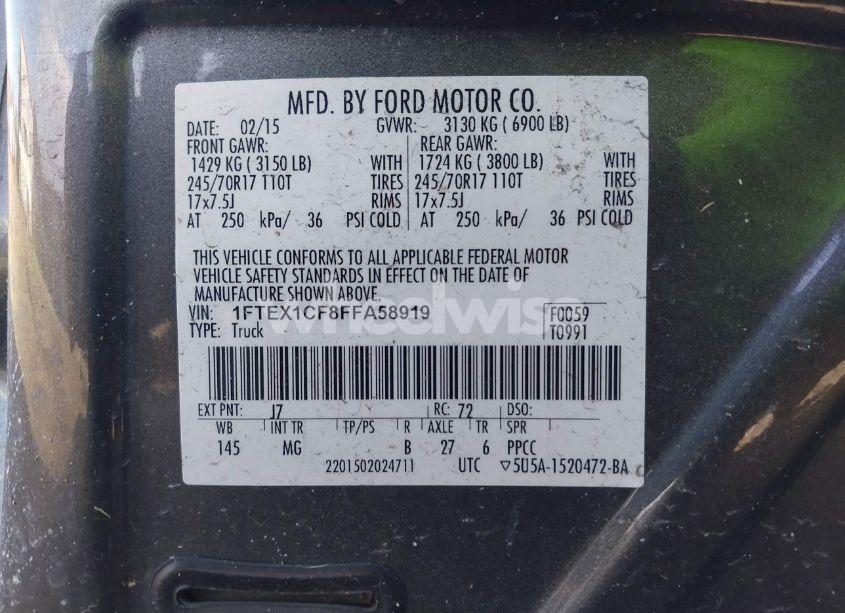 Photo 9 of 2015 Ford F-150 XLT (VIN 1FTEX1CF8FFA58919)