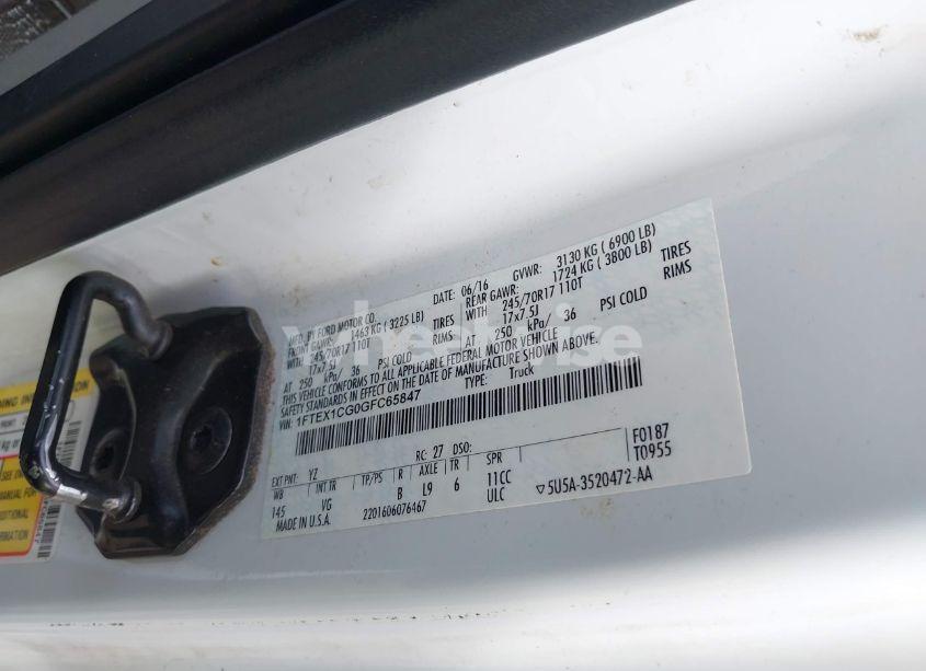 Photo 9 of 2016 Ford F-150 XL (VIN 1FTEX1CG0GFC65847)
