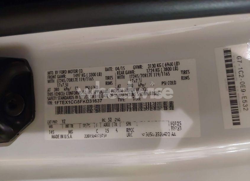 Photo 9 of 2015 Ford F-150 XLT (VIN 1FTEX1CG5FKD31637)