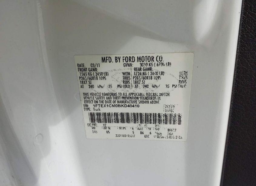 Photo 9 of 2011 Ford F-150 XLT (VIN 1FTEX1CM0BKD40410)