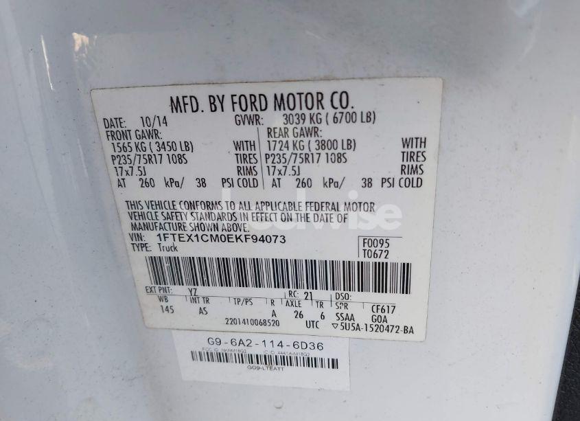 Photo 9 of 2014 Ford F-150 XL (VIN 1FTEX1CM0EKF94073)