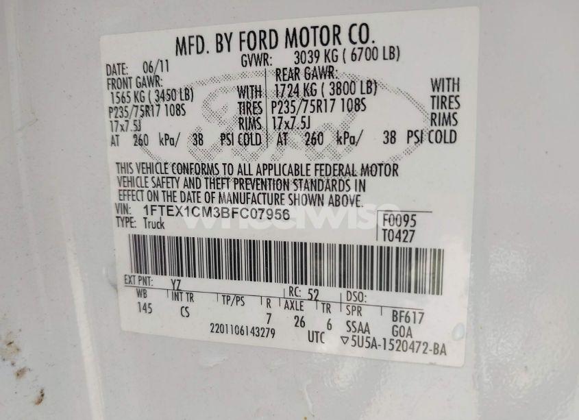 Photo 9 of 2011 Ford F-150 XL (VIN 1FTEX1CM3BFC07956)