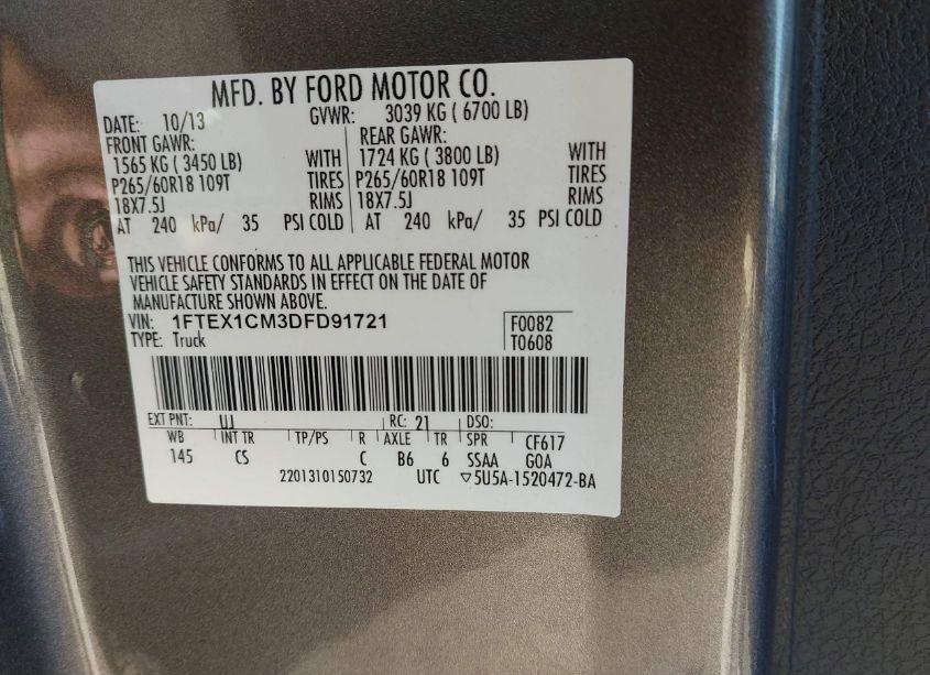 Photo 9 of 2013 Ford F-150 STX (VIN 1FTEX1CM3DFD91721)