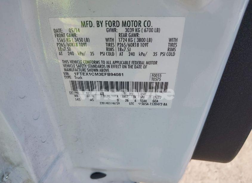 Photo 9 of 2014 Ford F-150 XLT (VIN 1FTEX1CM3EFB94081)