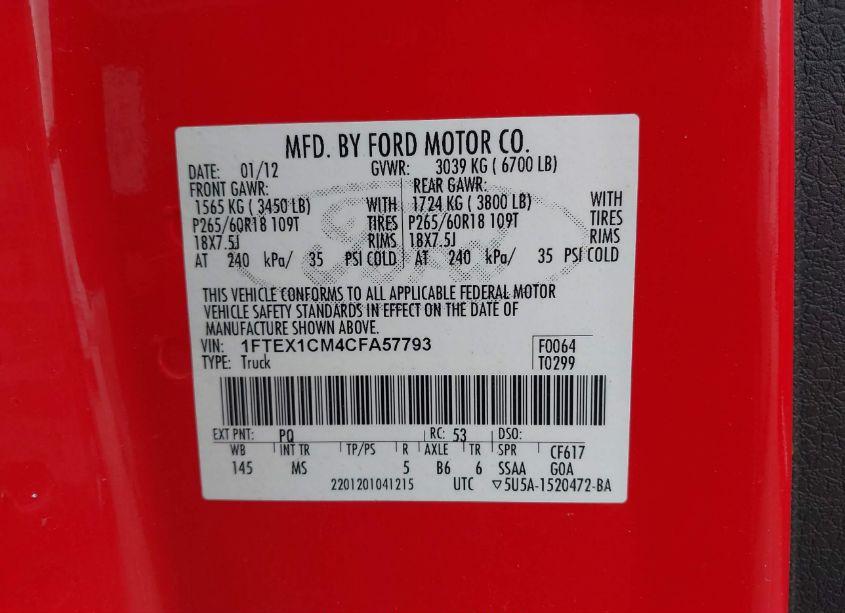 Photo 9 of 2012 Ford F-150 XLT (VIN 1FTEX1CM4CFA57793)