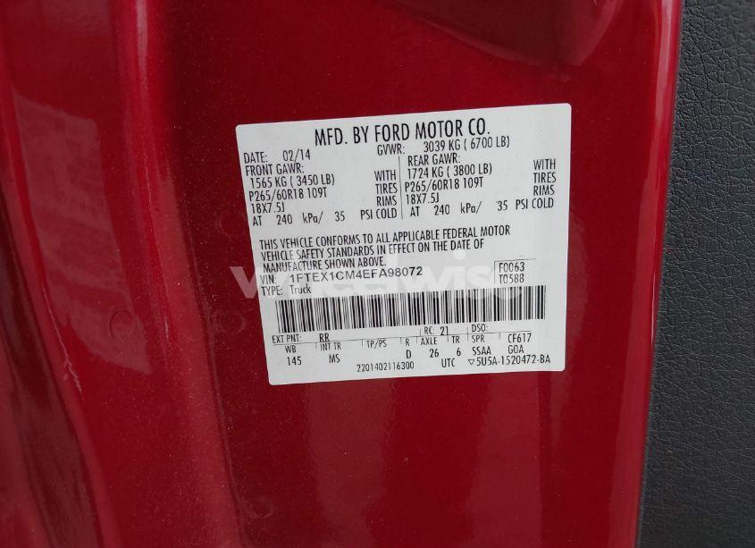 Photo 9 of 2014 Ford F-150 XLT (VIN 1FTEX1CM4EFA98072)