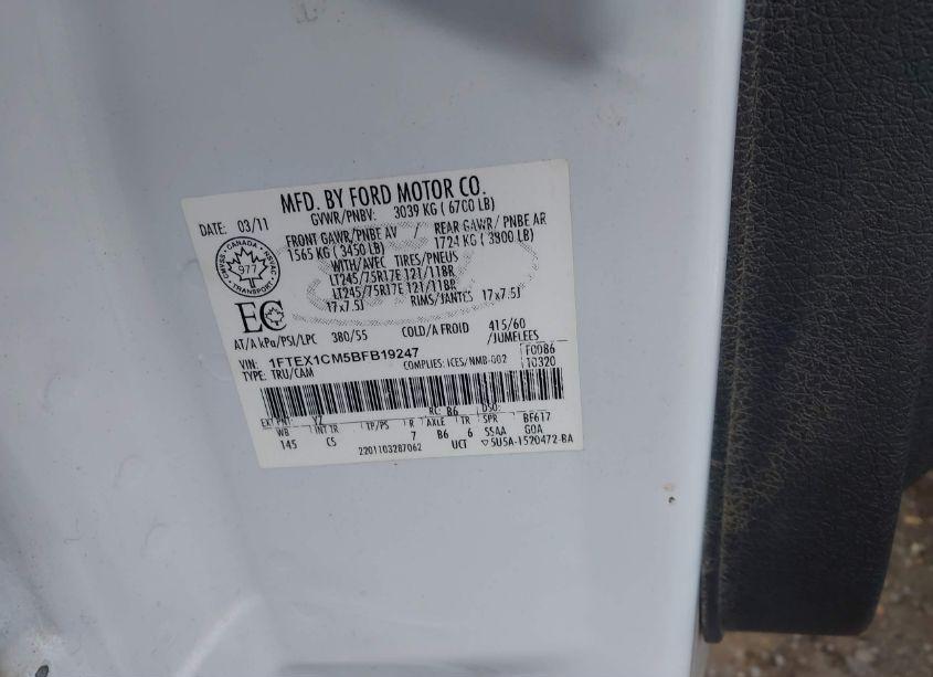 Photo 8 of 2011 Ford F-150 XL (VIN 1FTEX1CM5BFB19247)