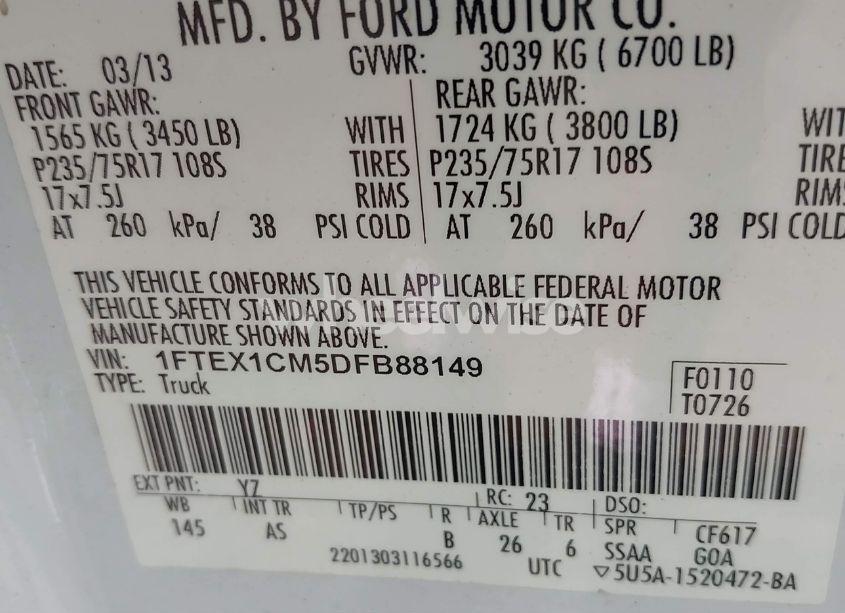 Photo 9 of 2013 Ford F-150 XL (VIN 1FTEX1CM5DFB88149)
