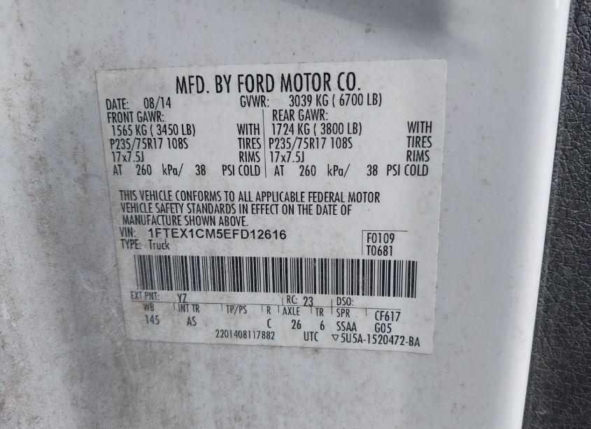 Photo 9 of 2014 Ford F-150 XL (VIN 1FTEX1CM5EFD12616)