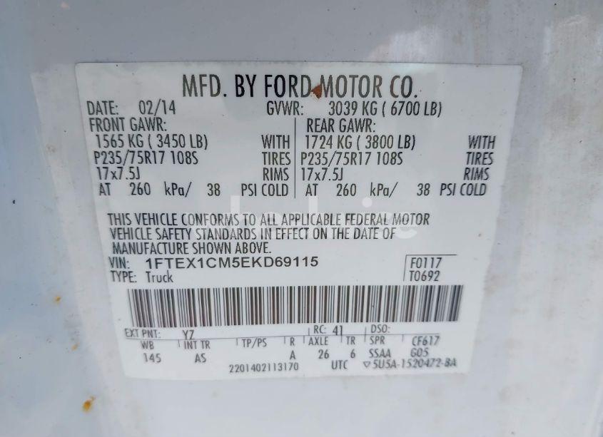 Photo 9 of 2014 Ford F-150 XL (VIN 1FTEX1CM5EKD69115)